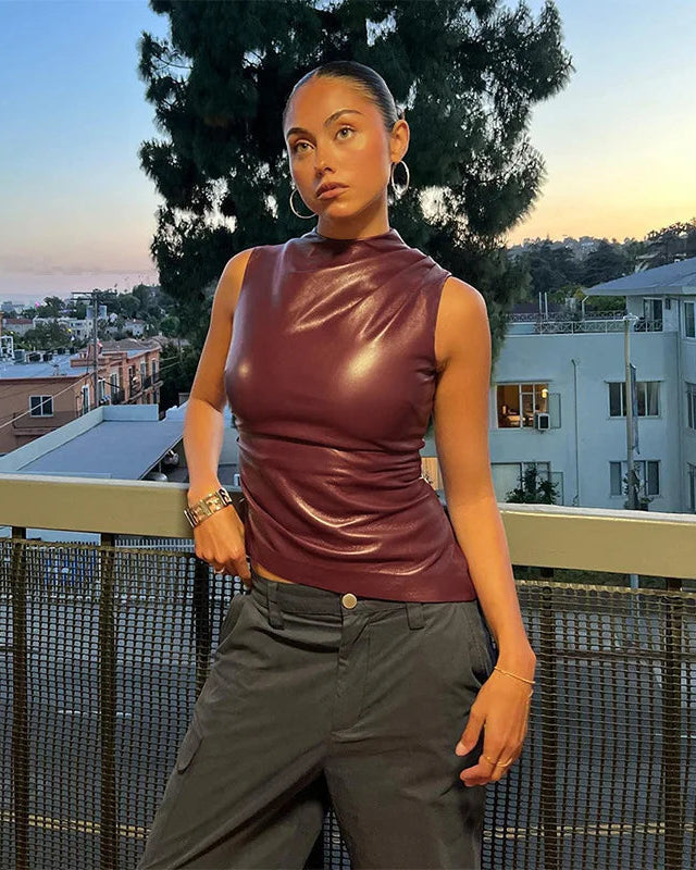 De Fashion Club | Luxe Leather Top