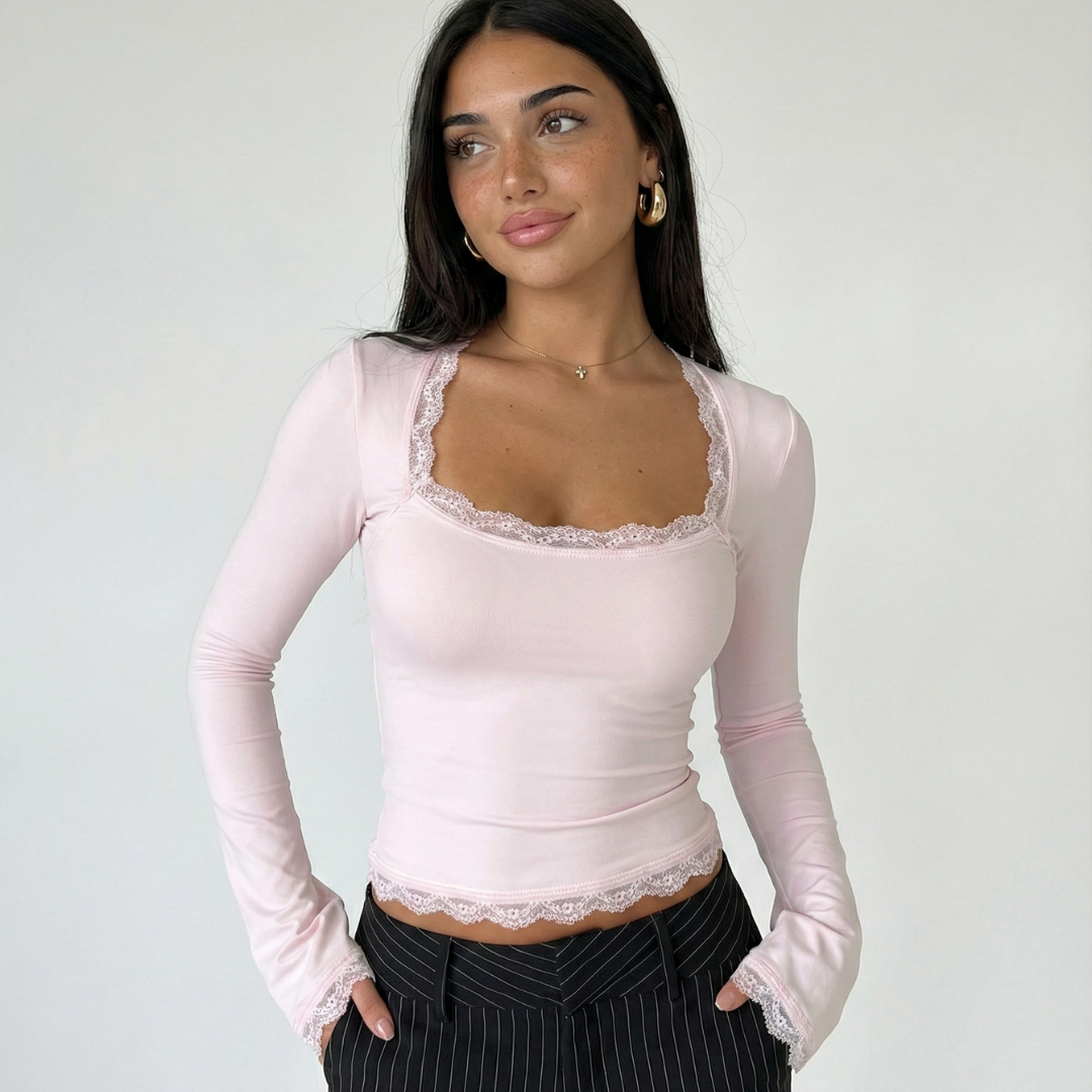 De Fashion Club | Lace Trim Top